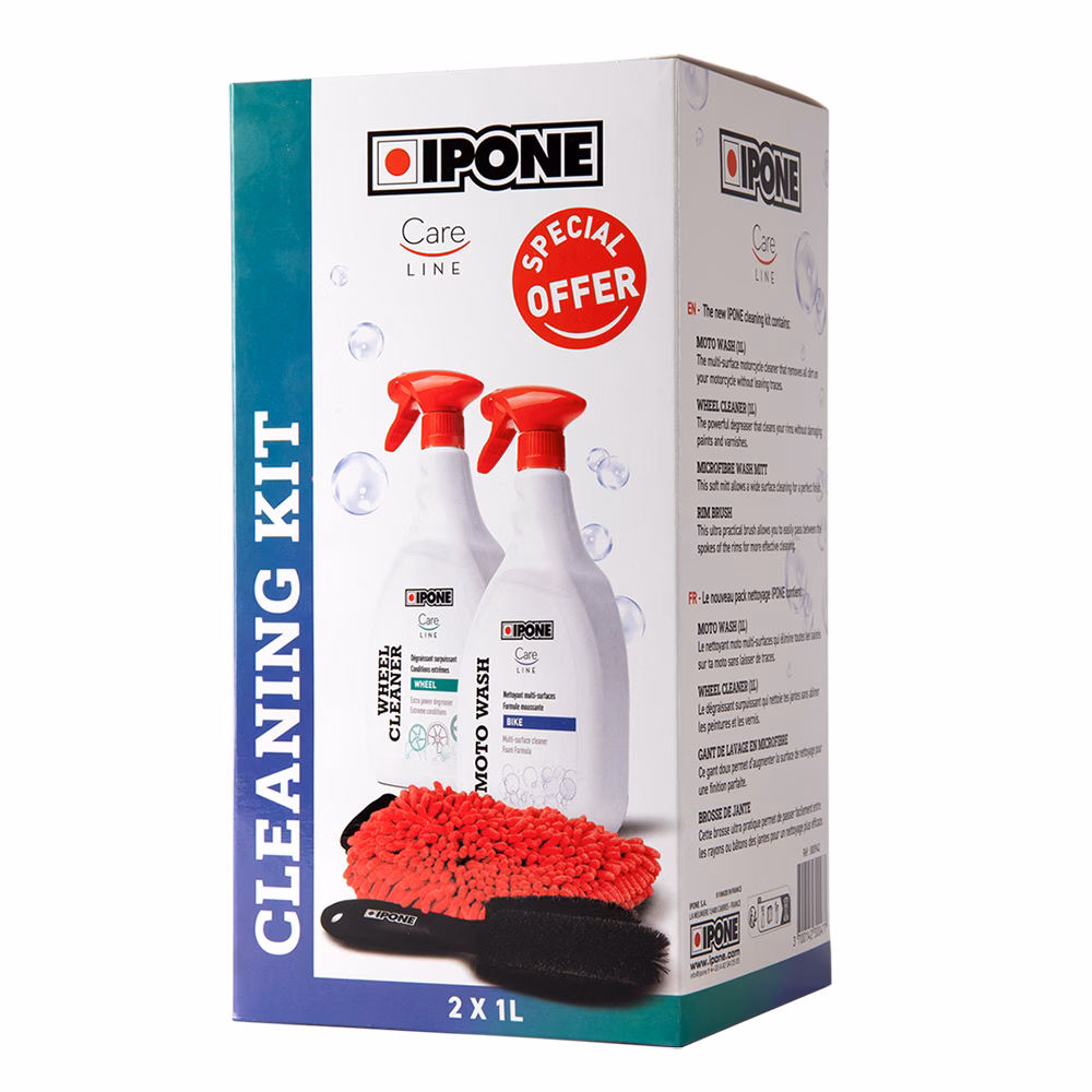 Ipone Cleaning Kit Moto Wash 1L/Wheel Cleaner 1L/Brush/Mitt