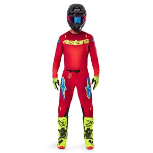 Alpinestars Supertech Maker Motocross Jersey Bright Red/Yellow Fluoro - Image 3