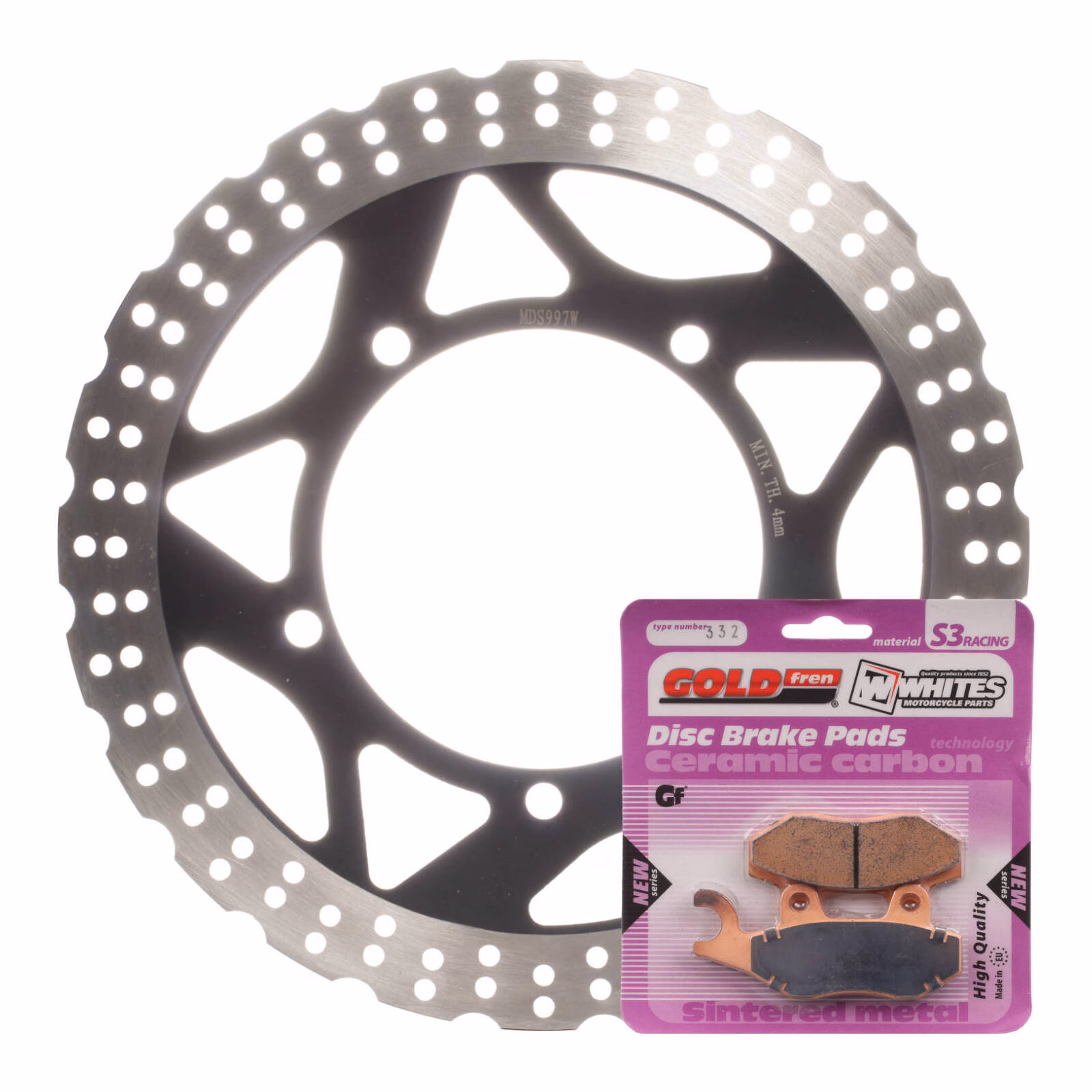 Brake Disc & Pad Front Kit - Kawasaki EX300 Ninja '13-'17 - Wave - Image 1