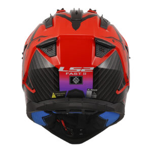 LS2 MX708 Fast II Wash Motocross Helmet Red / Black / Blue - Image 4