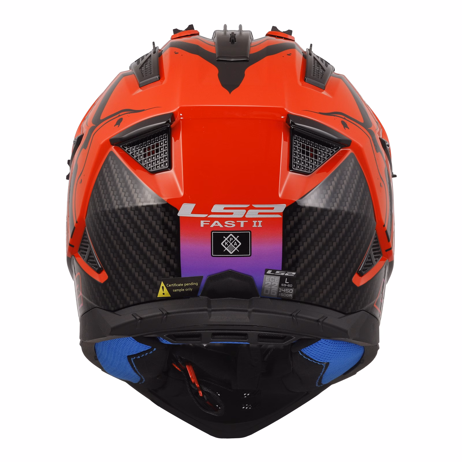 LS2 MX708 Fast II Wash Motocross Helmet Red / Black / Blue - Image 4