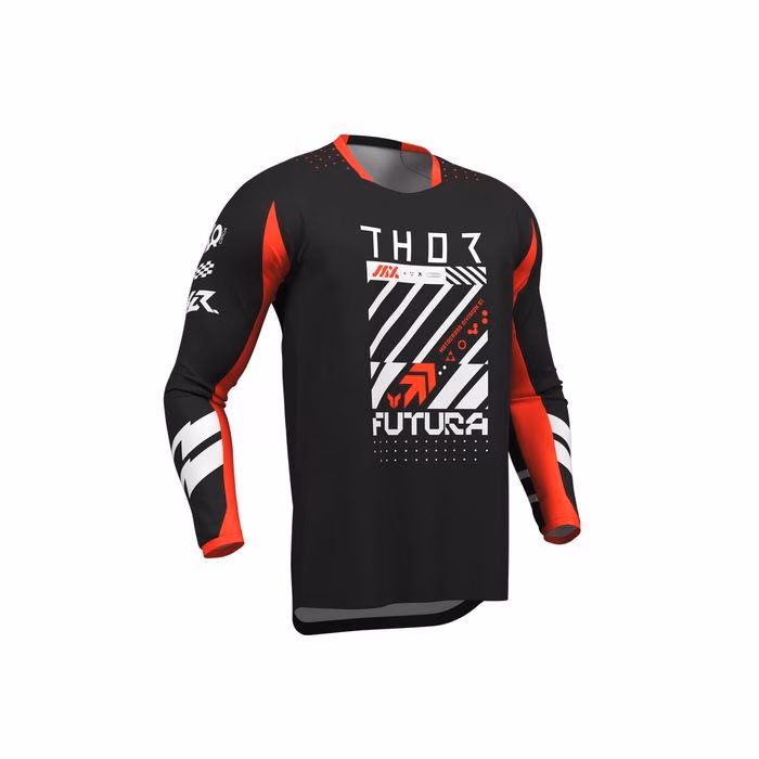 Thor MX Launchmode Futura Motocross Jersey Youth Black/Red