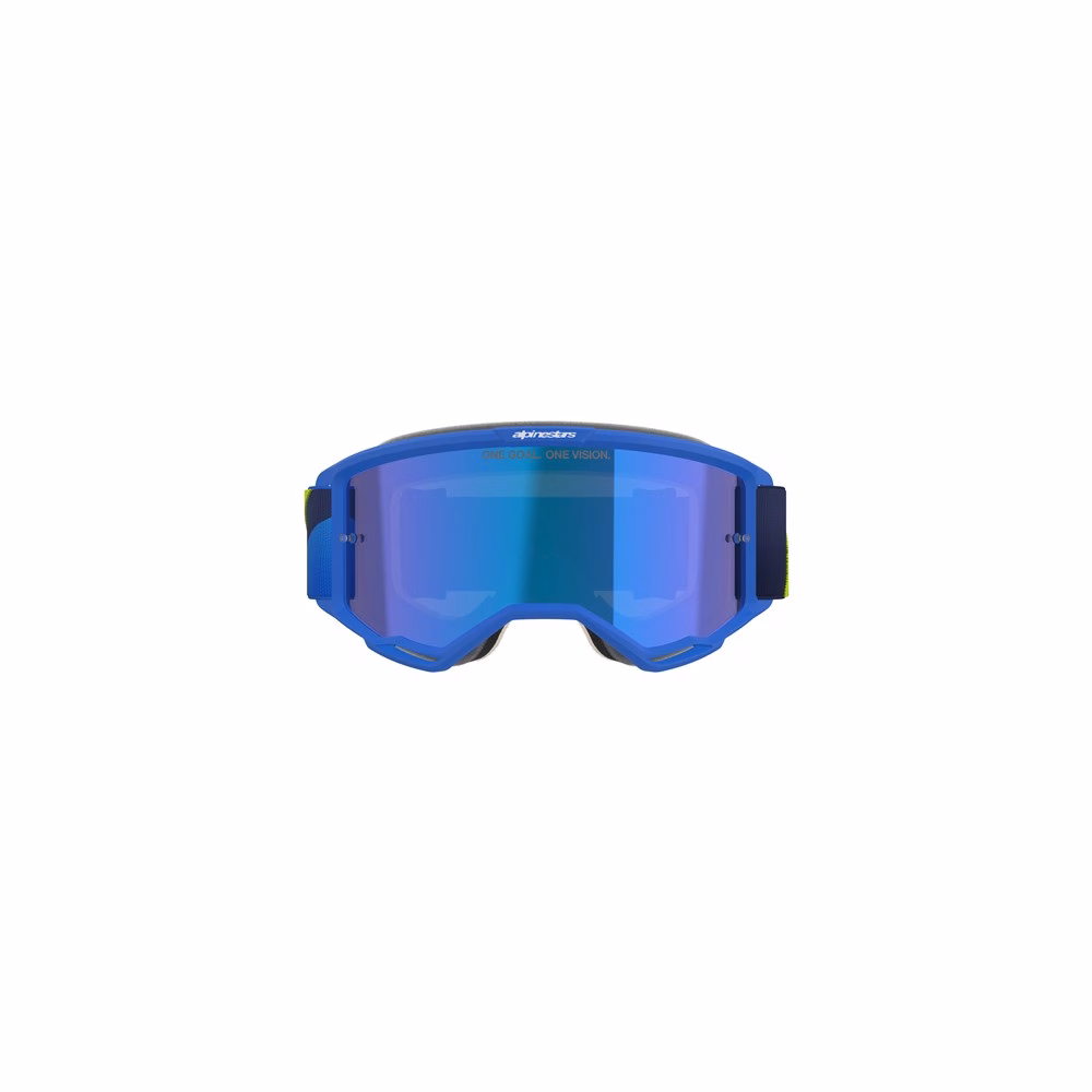 Alpinestars Vision 5 Corp Motocross Goggles Blue/Yellow Fluoro - Mirror Blue Lens