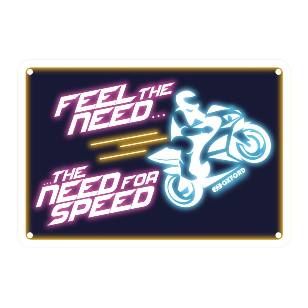 Oxford Garage Metal Sign: "Feel The Need … The Need For Speed"