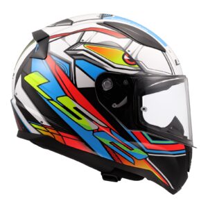 LS2 FF353 Rapid II XDron Road Helmet - White / Hi-Vis Orange / Blue - Image 6