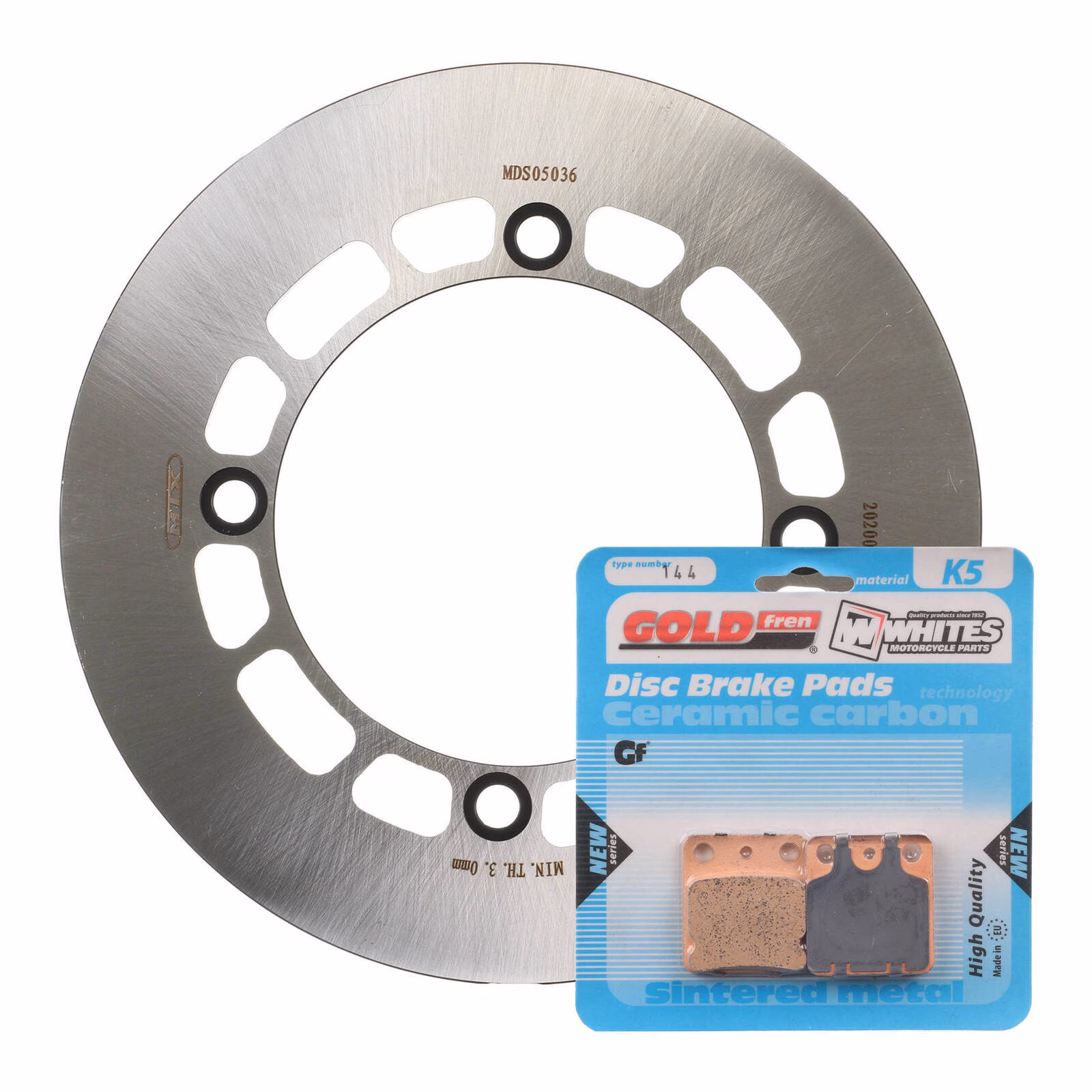 Brake Disc & Pad Front Kit - Suzuki DR200SE Trojan '95-'20 - Image 1