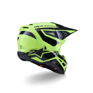 Alpinestars S-M3 Heat Motocross Helmet Yellow Fluoro/Black Gloss - Image 2