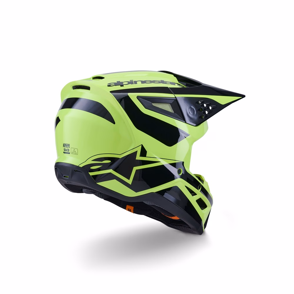 Alpinestars S-M3 Heat Motocross Helmet Yellow Fluoro/Black Gloss