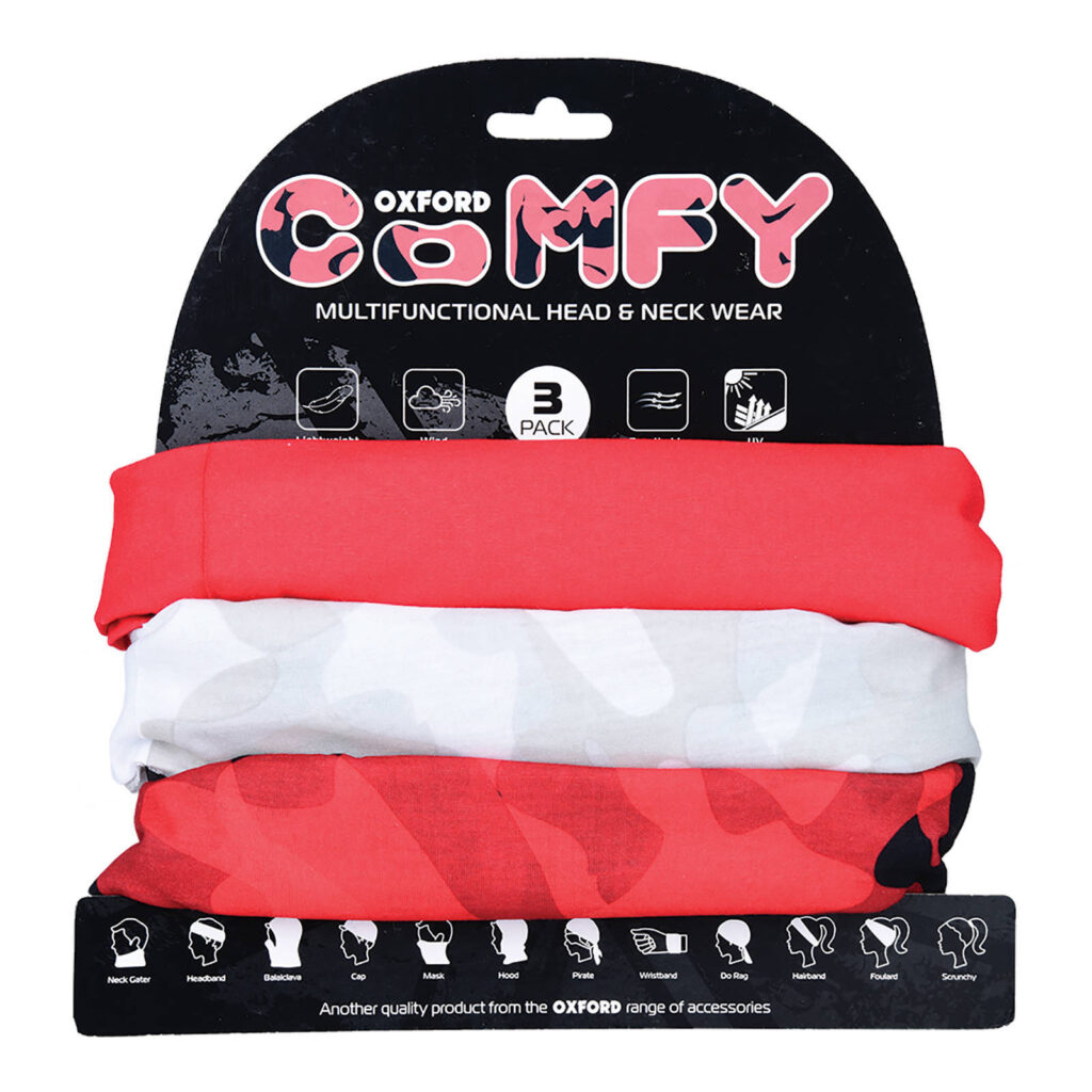 Oxford Comfy Havoc Red Neck Tube – 3 Pack