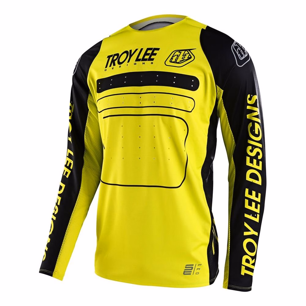 Troy Lee Designs SE Pro Drop In Motocross Jersey Black / Glo Yellow
