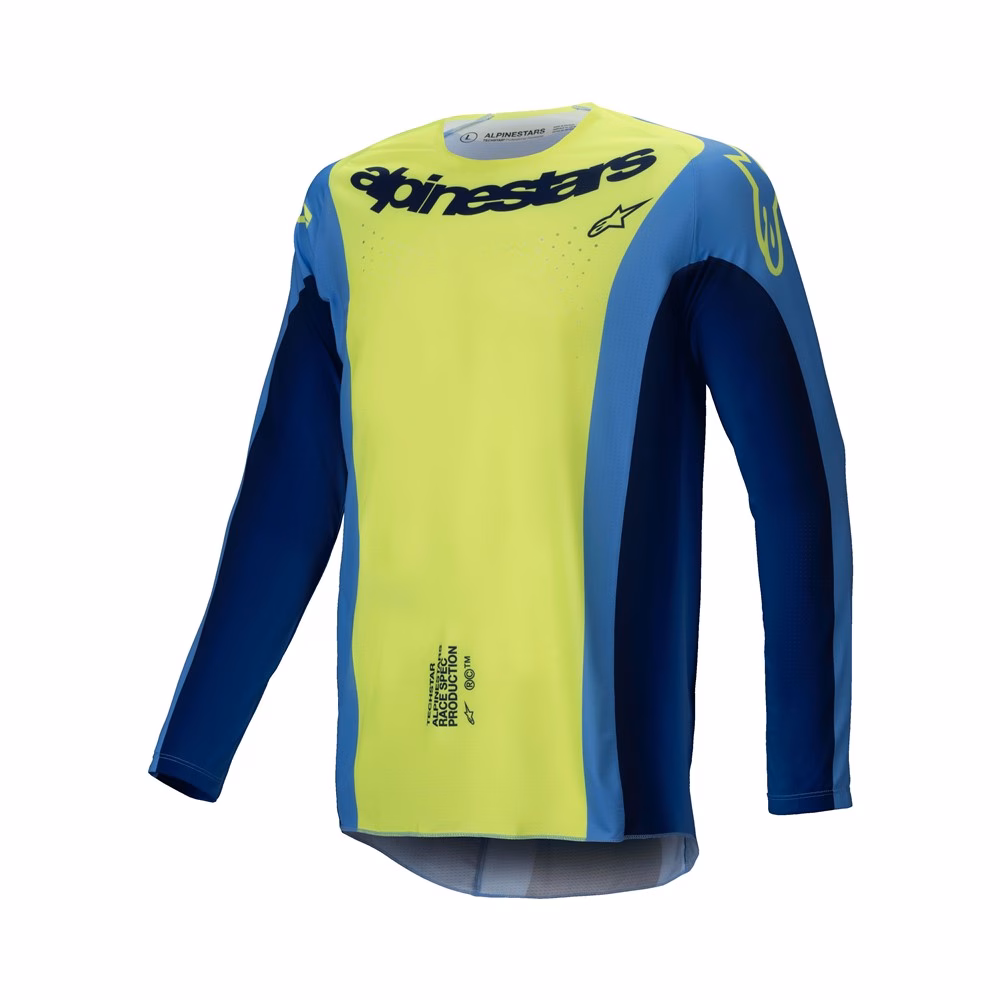 Alpinestars Techstar Melt Motocross Jersey Yellow Fluoro/Blue