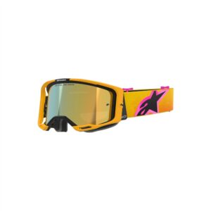 Alpinestars Vision 8 Corp Motocross Goggle Orange/Yellow/Pink - Mirror Gold Lens - Image 1