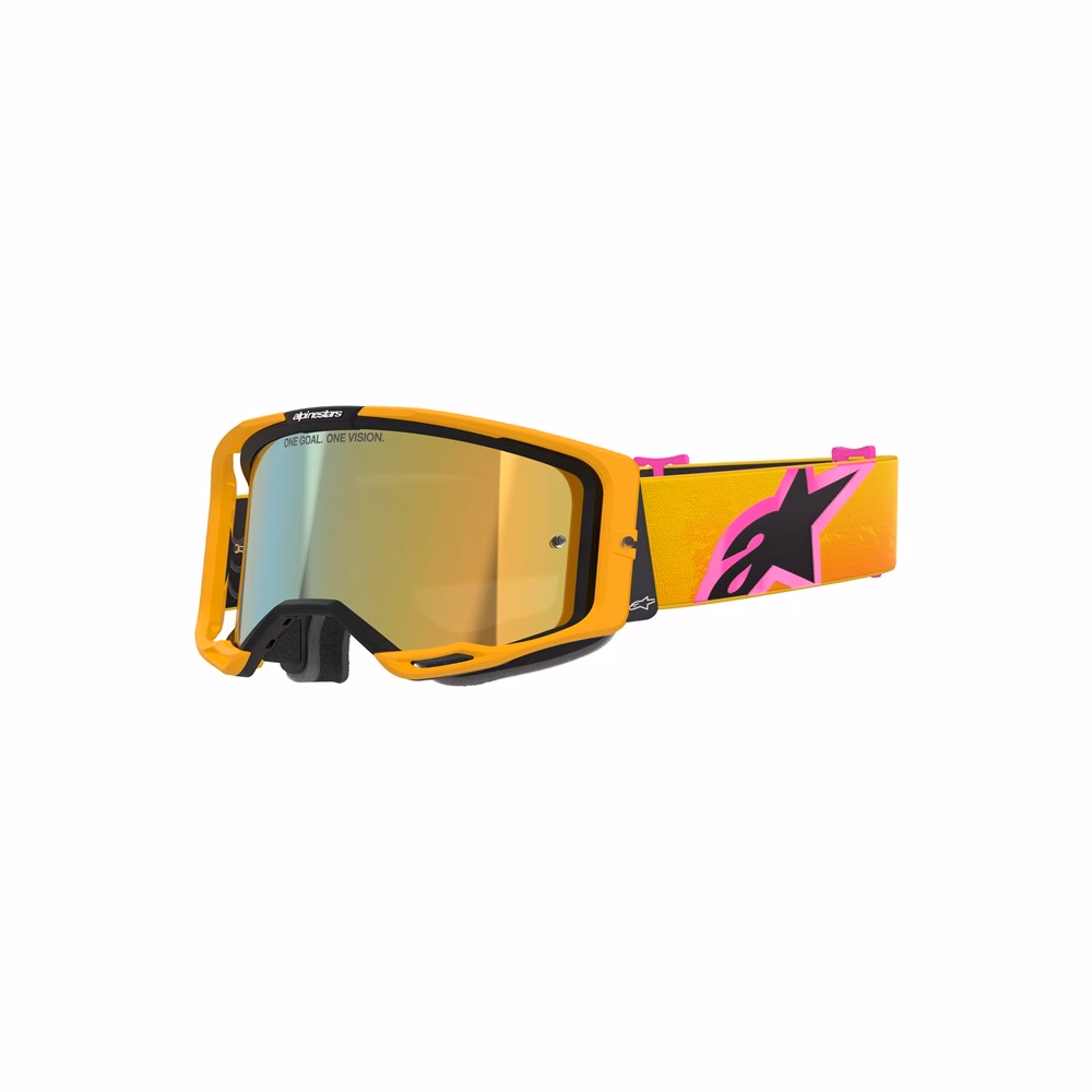Alpinestars Vision 8 Corp Motocross Goggle Orange/Yellow/Pink - Mirror Gold Lens