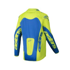 Alpinestars Youth Racer Veil Motocross Jersey Yellow Fluoro/Blue - Image 2