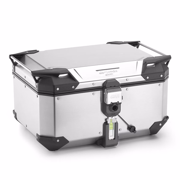 GIVI MONOKEY TOP BOX 58LT OUTBACK EVO ALU SILVER -LOCK SEPARATE