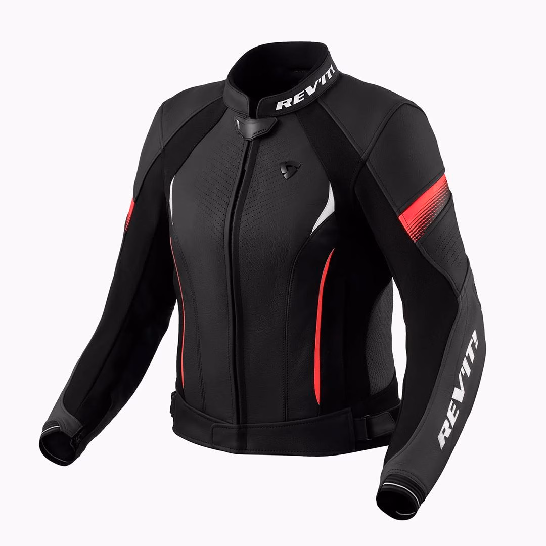 REV'IT! Xena 4 Leather Road Jacket Ladies Black/Pink - Image 1