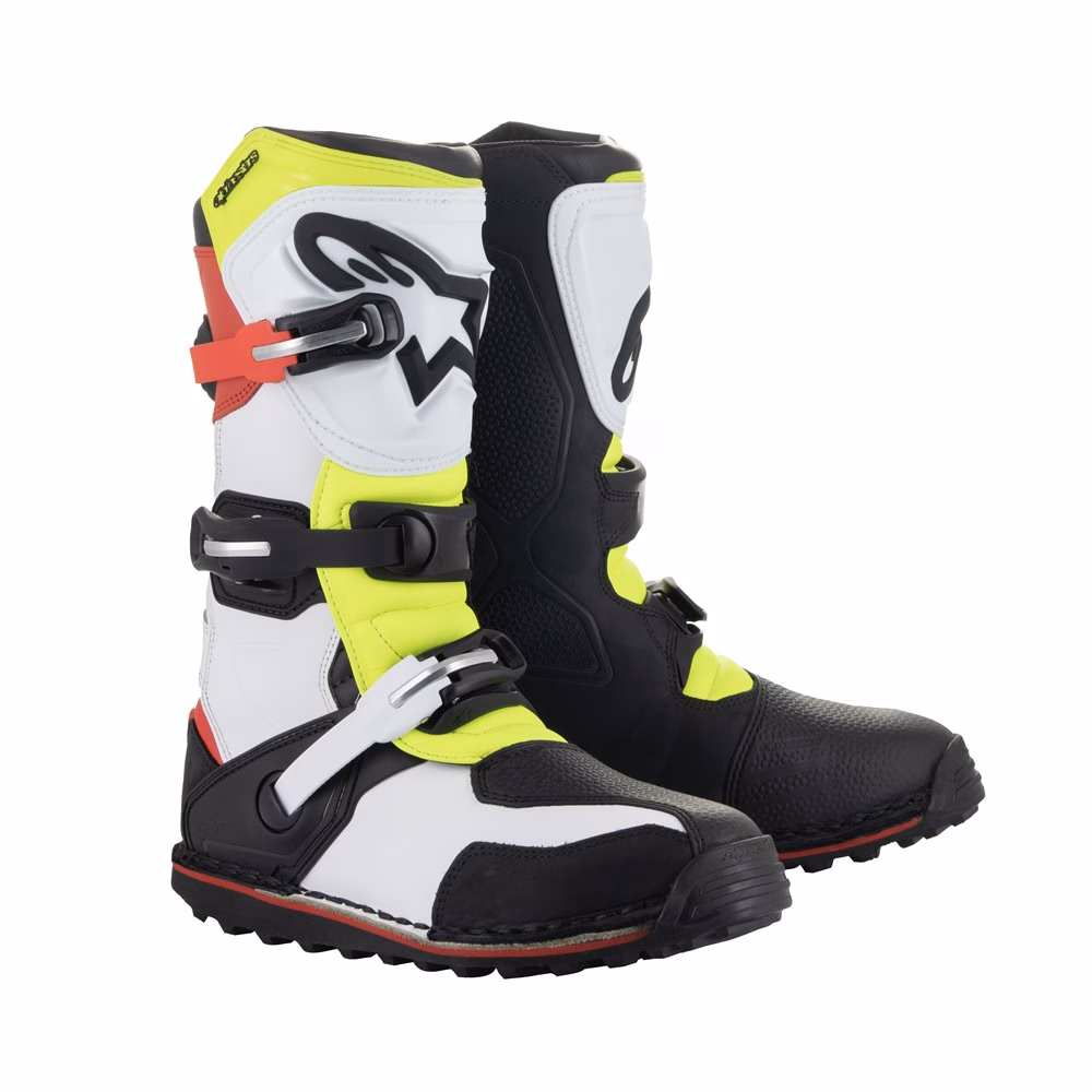 Alpinestars Tech-T Trials Boot White/Red/Yellow Fluoro