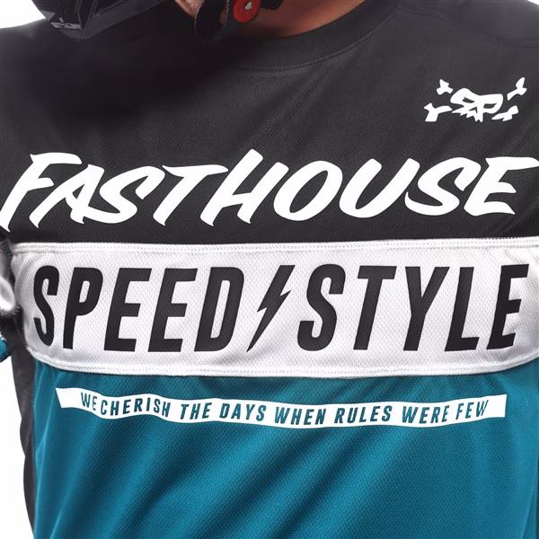 Fasthouse Grindhouse Akin Motocross Jersey, Marine/Black