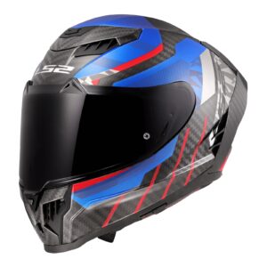 LS2 FF807 Dragon Road Helmet Trax Blue/Red/Carbon - Image 2