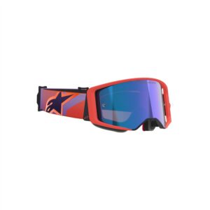 Alpinestars Supertech Vision Corp Motocross Goggles Hot Coral/Purple - Mirror Blue Lens - Image 3