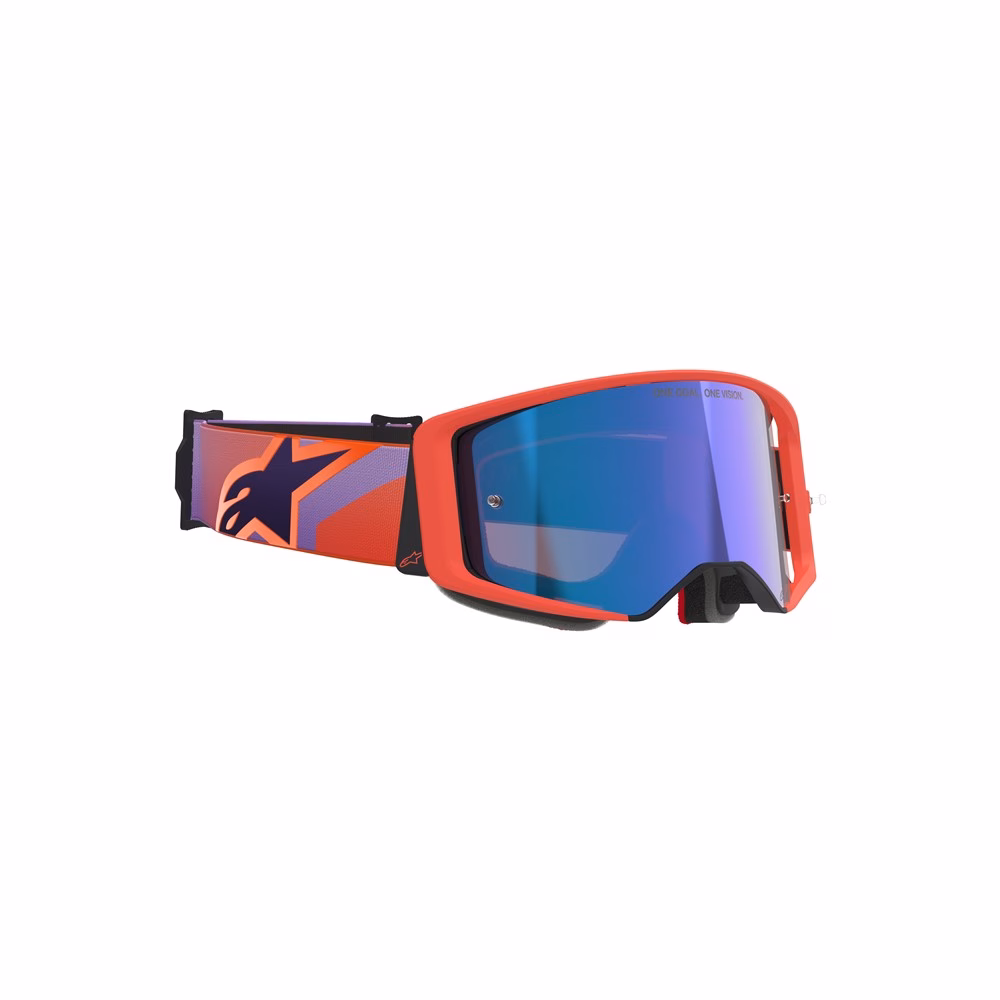 Alpinestars Supertech Vision Corp Motocross Goggles Hot Coral/Purple - Mirror Blue Lens