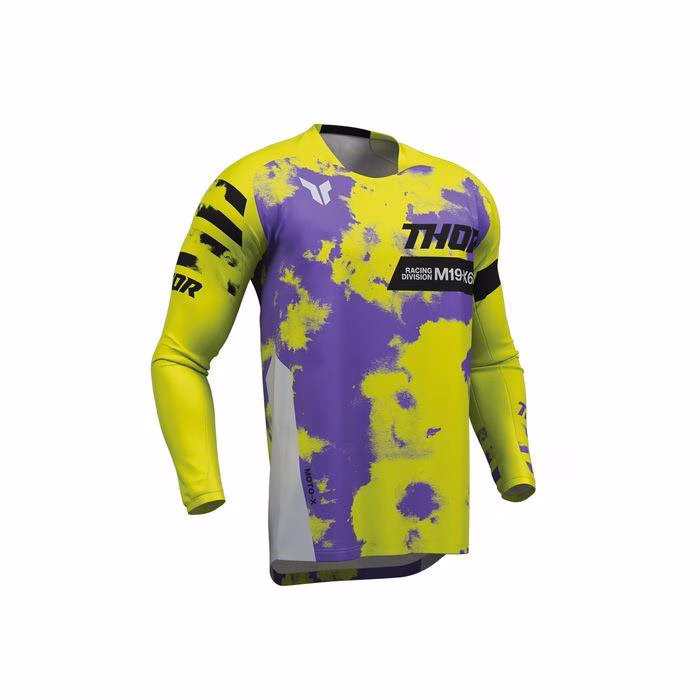 Thor MX Launchmode Bleach Motocross Jersey Youth Grey/Acid