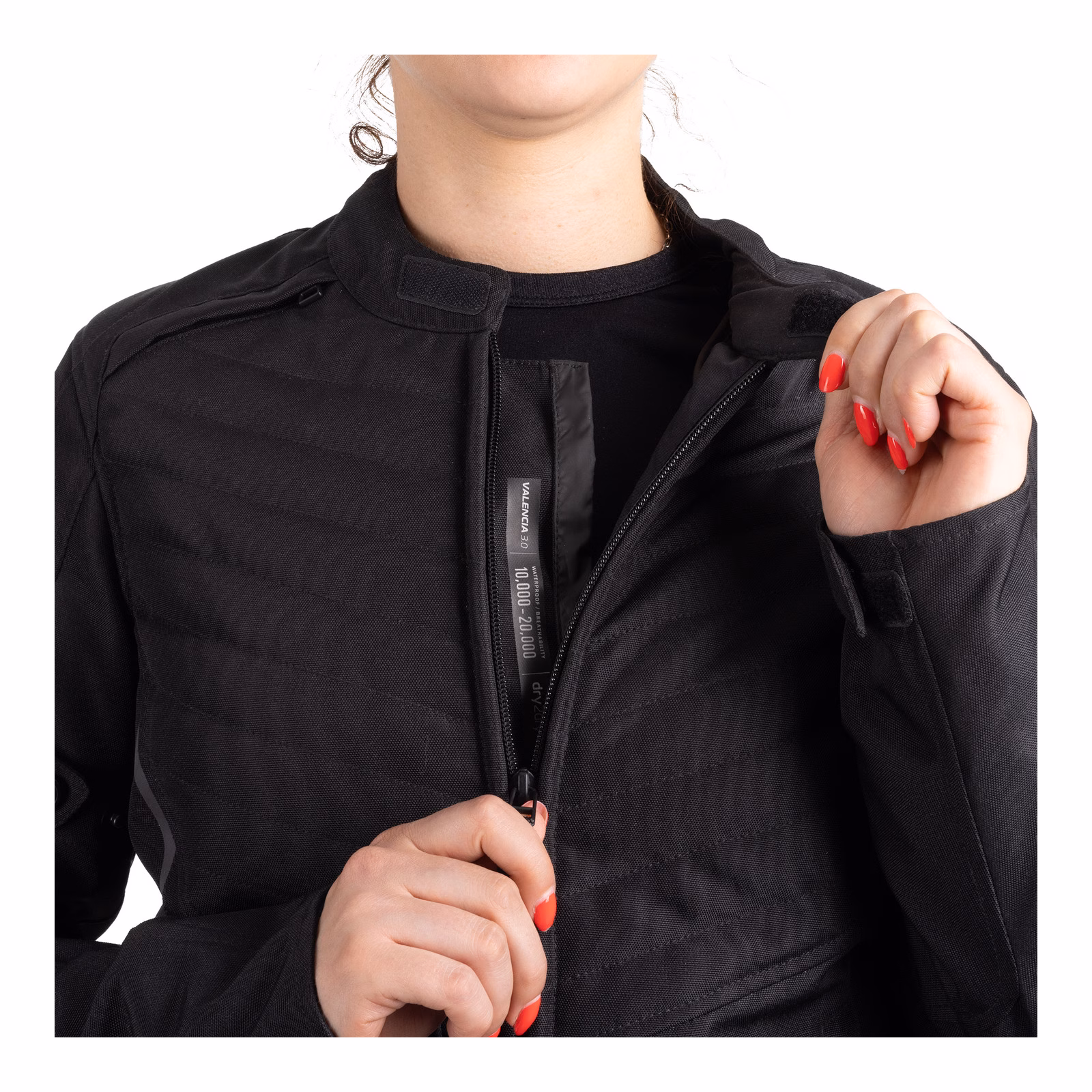 Oxford Valencia 3.0 Waterproof Dry2Dry Women's Textile Road Jacket - Black - Image 9