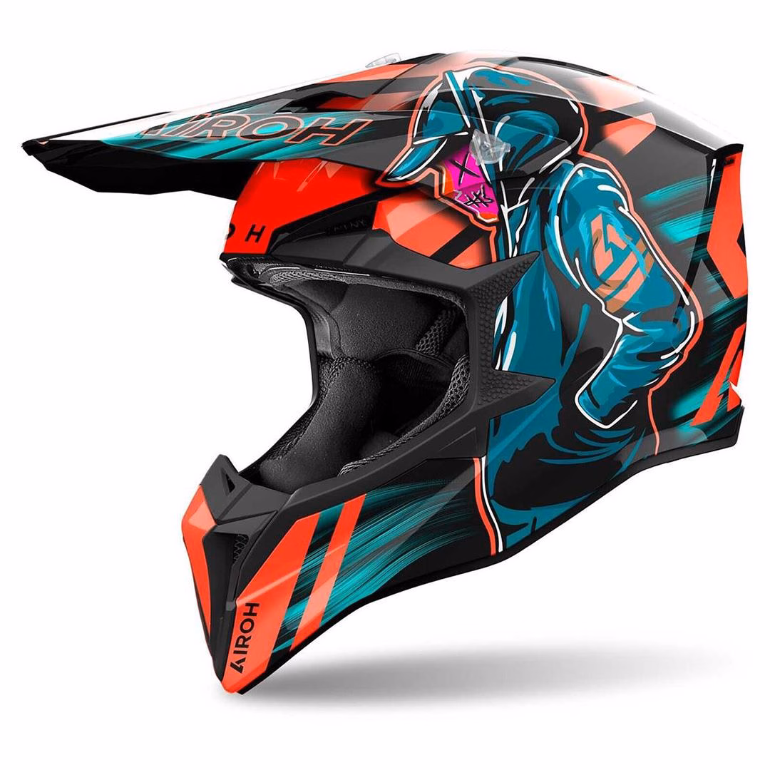 Airoh Wraaap Motocross Helmet Cyber Orange Gloss - Image 1