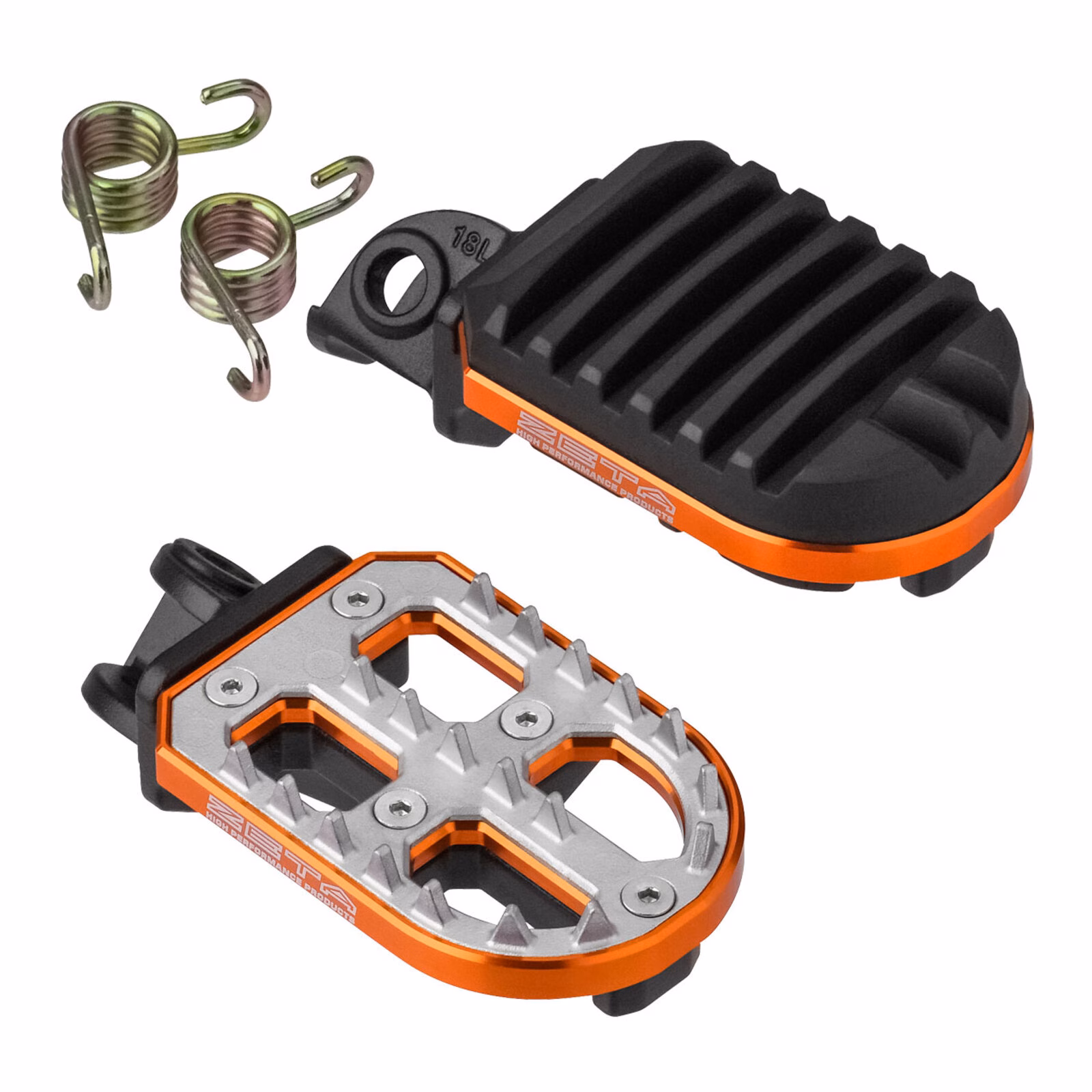 Zeta Adventure Foot Pegs KTM – Orange - Image 1
