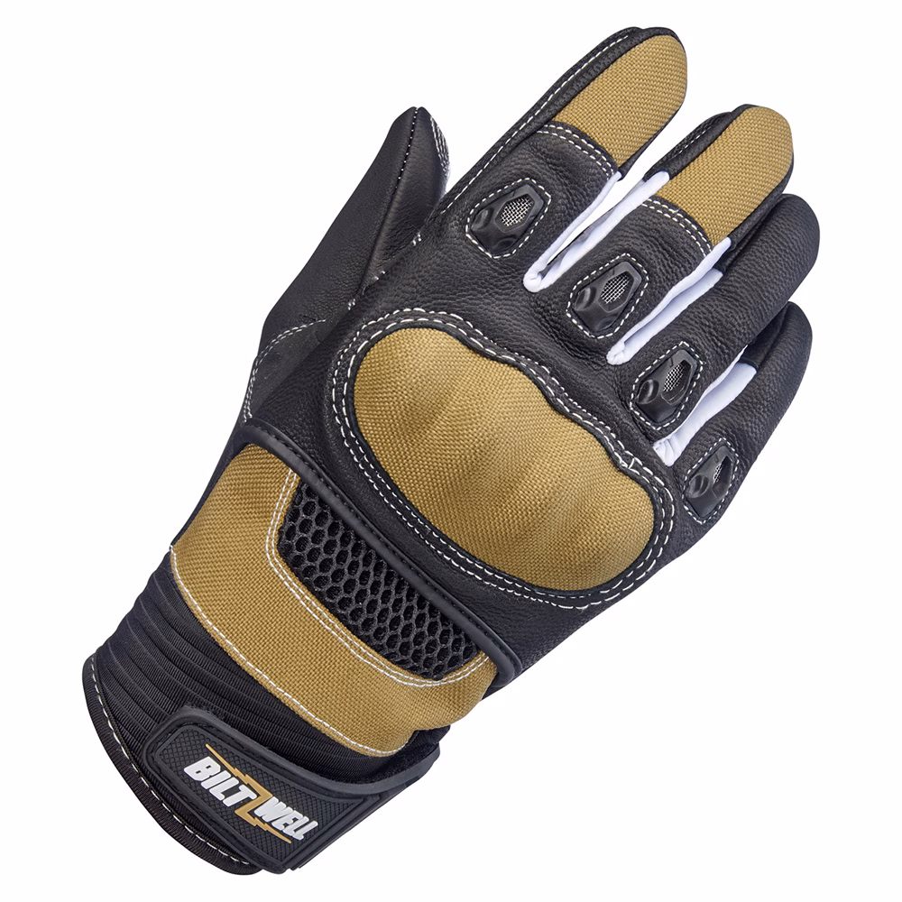 Biltwell Bridgeport Textile Road Gloves Tan