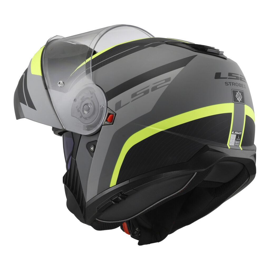 LS2 FF908 Strobe II Monza Flip Front Helmet Matte Black / Hi-Vis Yellow