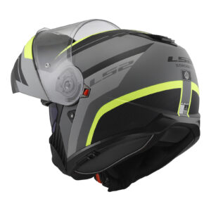 LS2 FF908 Strobe II Monza Flip Front Helmet Matte Black / Hi-Vis Yellow - Image 9