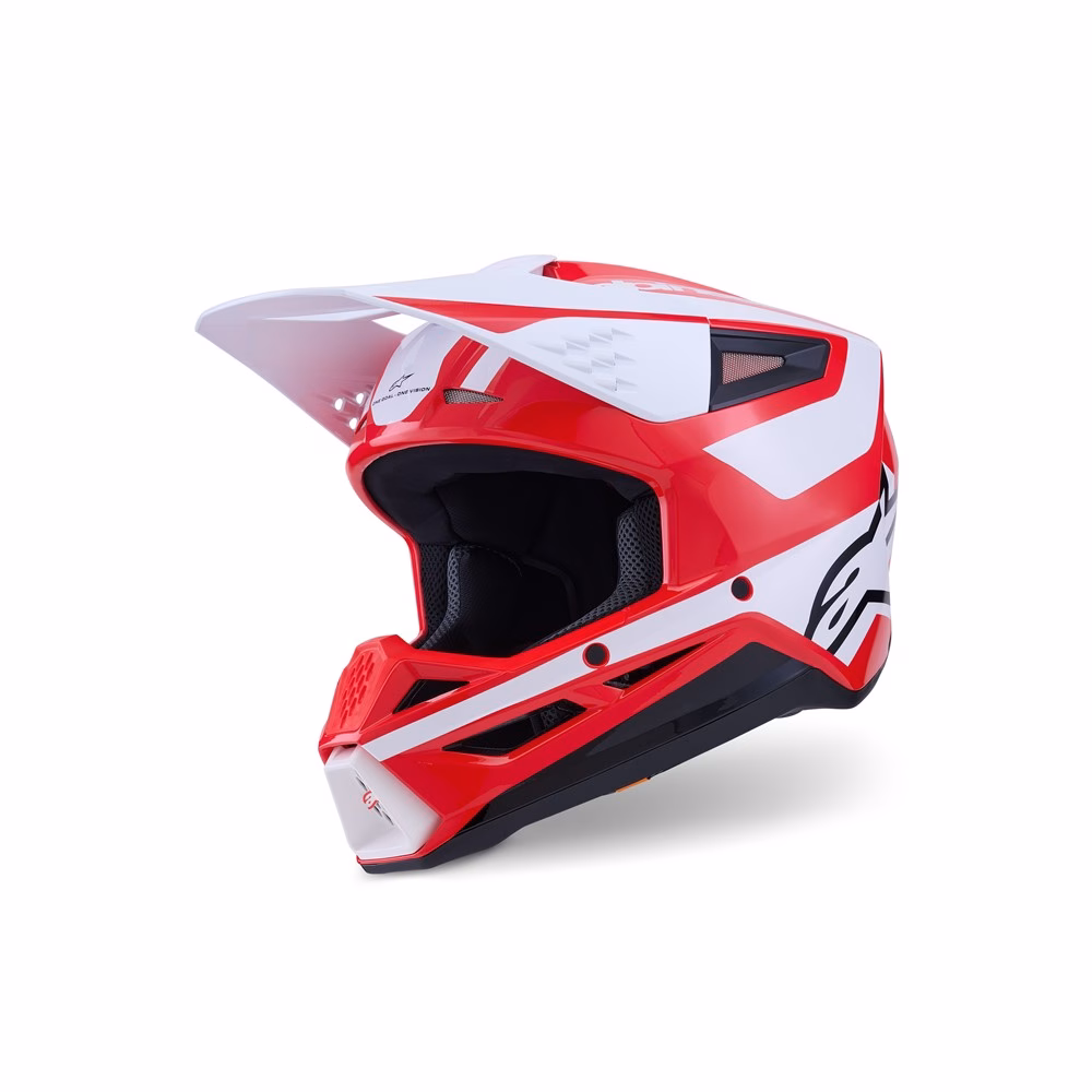Alpinestars S-M3 Heat Motocross Helmet Red/White/Black Gloss
