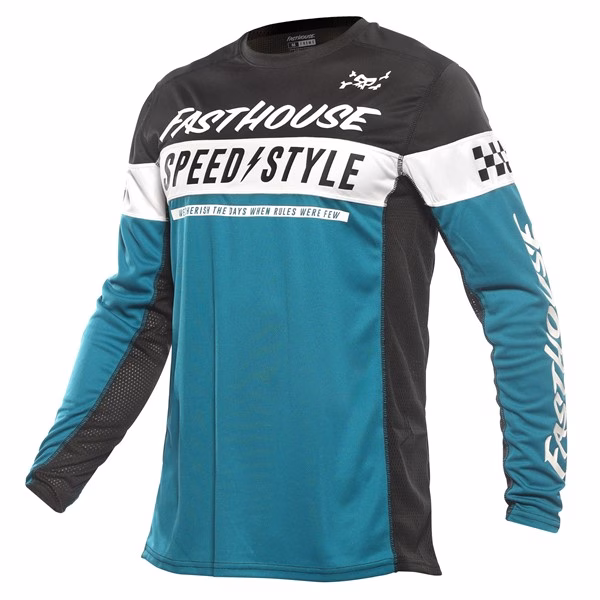 Fasthouse Grindhouse Akin Motocross Jersey, Marine/Black