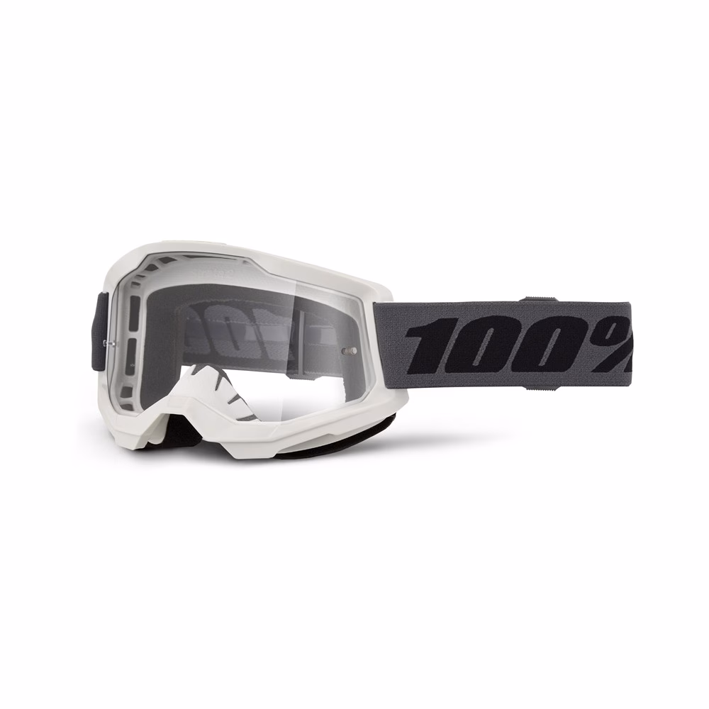 100% Strata 2 Motocross Goggles Grey Clear Lens
