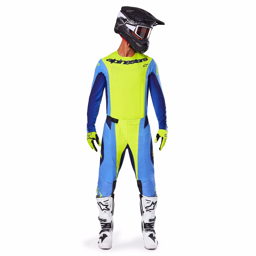 Alpinestars Techstar Melt Motocross Jersey Yellow Fluoro/Blue
