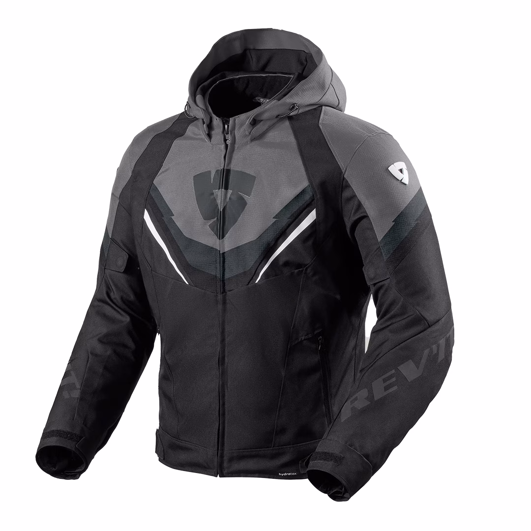 REV'IT! Quantum 3 H2O Road Jacket Black Grey - Image 1