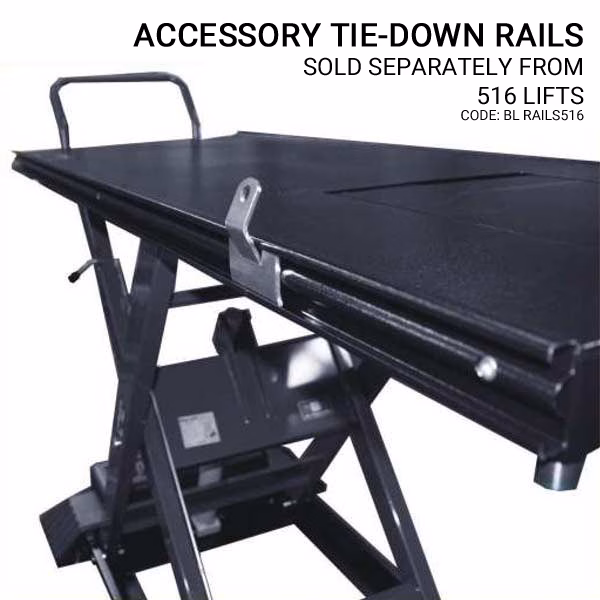 BIKE LIFT TIE-DOWN SIDE RAILS WITH SLIDING HOOKS 210 CM