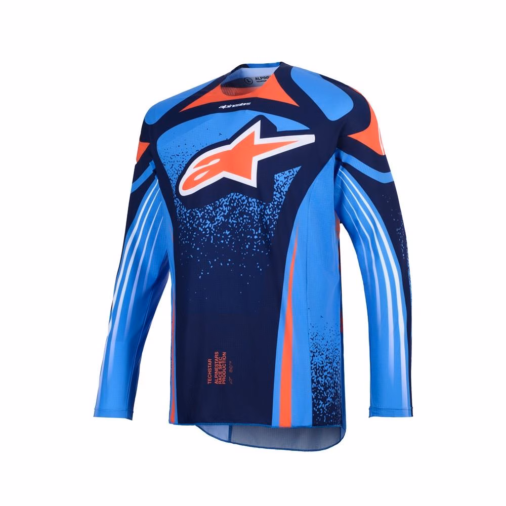 Alpinestars Techstar Nomur Motocross Jersey Dark Navy/Orange/UCLA Blue