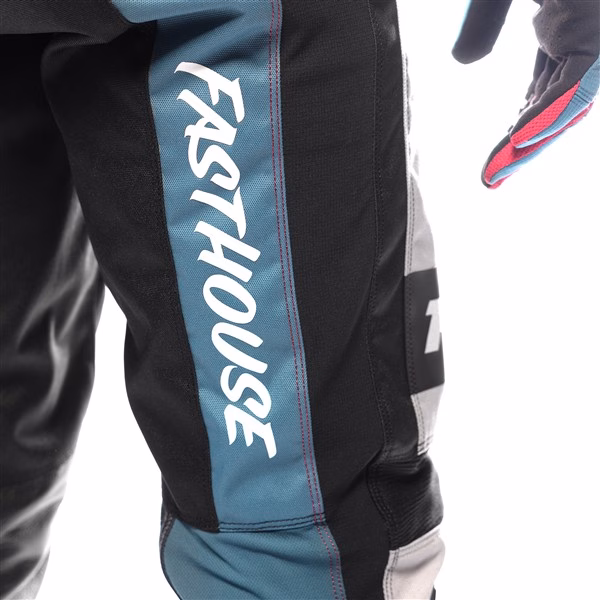 Fasthouse Grindhouse Club Motocross Pants Light Gray/Black/Teal