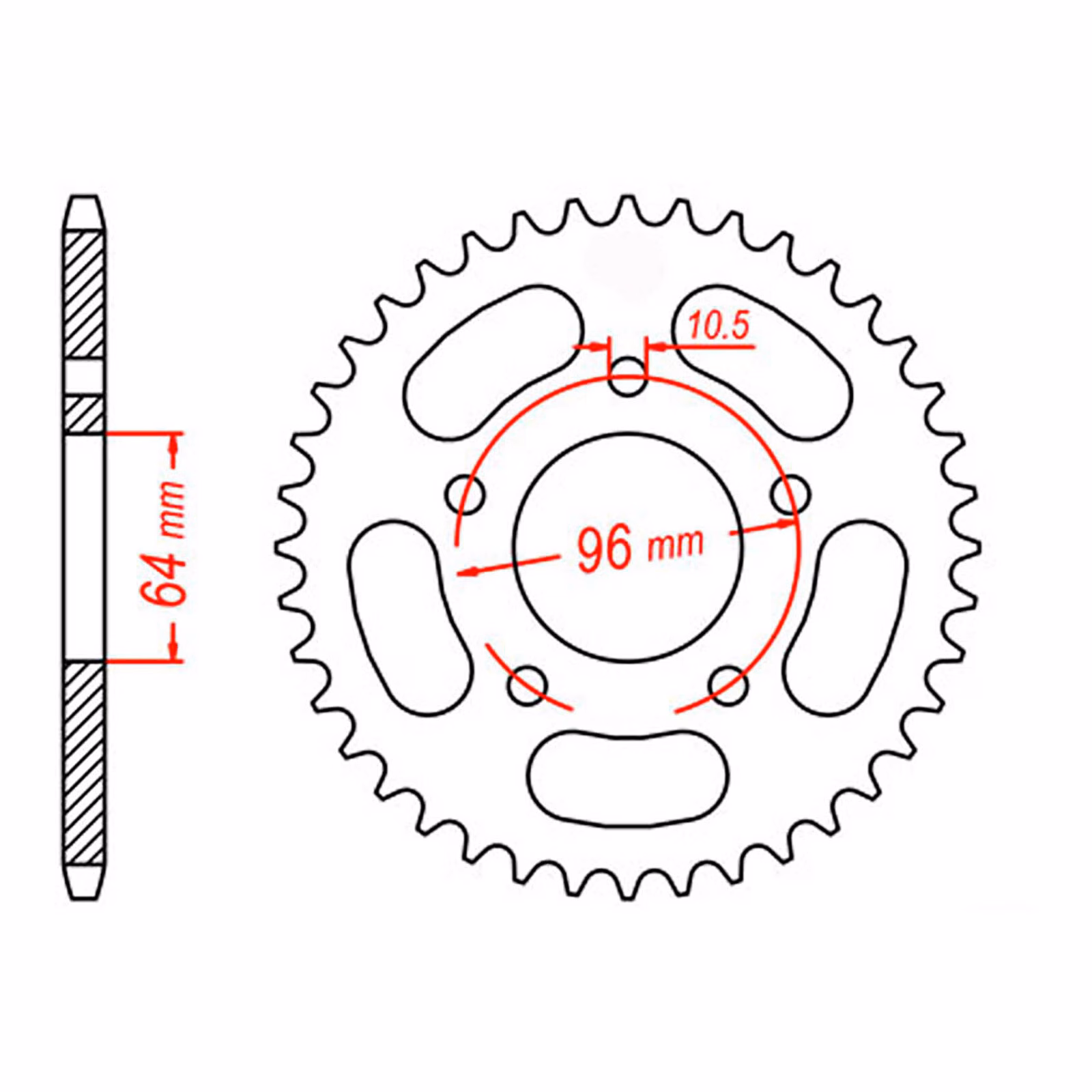 Sprocket Rear OE Steel 47T #520 - Image 1