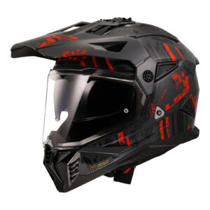 LS2 MX702 Pioneer II Crazy Adventure Helmet Black / Grey / Red - Image 1