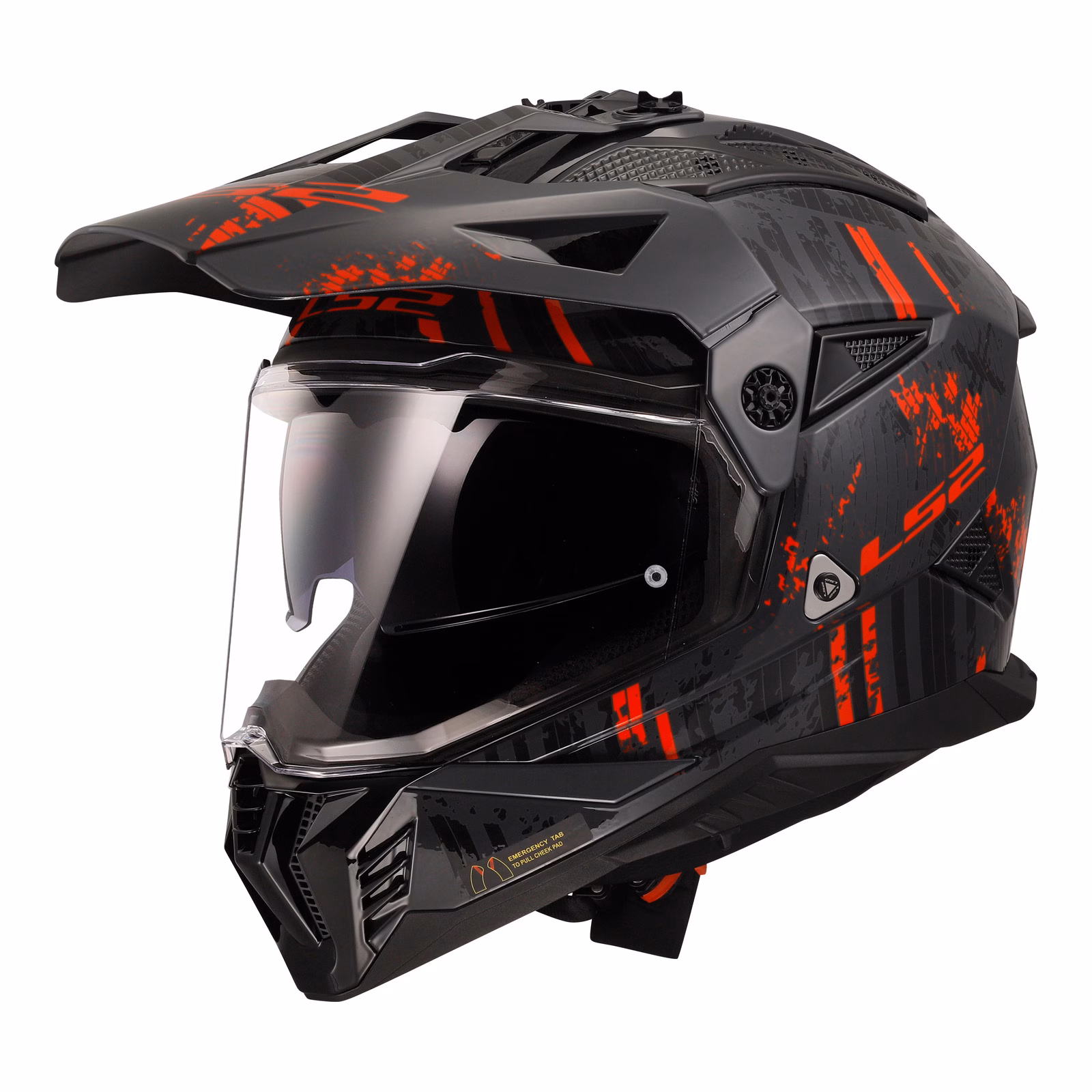 LS2 MX702 Pioneer II Crazy Adventure Helmet Black / Grey / Red - Image 1