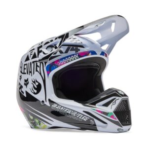 Fox V1 Image Cosmo Motocross Helmet White/Black - Image 2