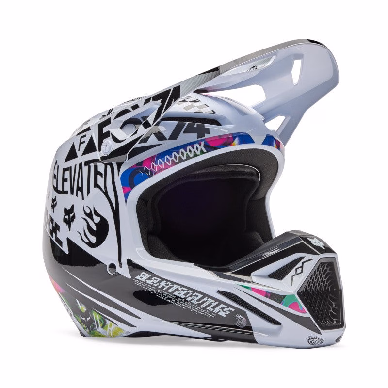 Fox V1 Image Cosmo Motocross Helmet White/Black