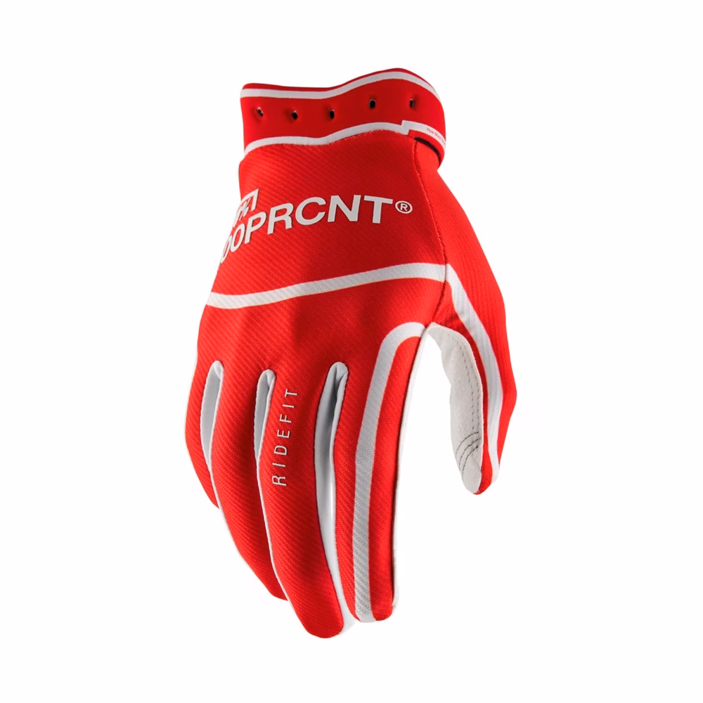 100% Ridefit Motocross Gloves Red