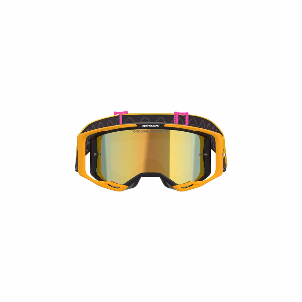 Alpinestars Vision 8 Corp Motocross Goggle Orange/Yellow/Pink - Mirror Gold Lens