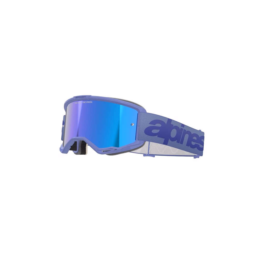 Alpinestars Vision 5 Wordmark Motocross Goggle Purple - Mirror Blue Lens