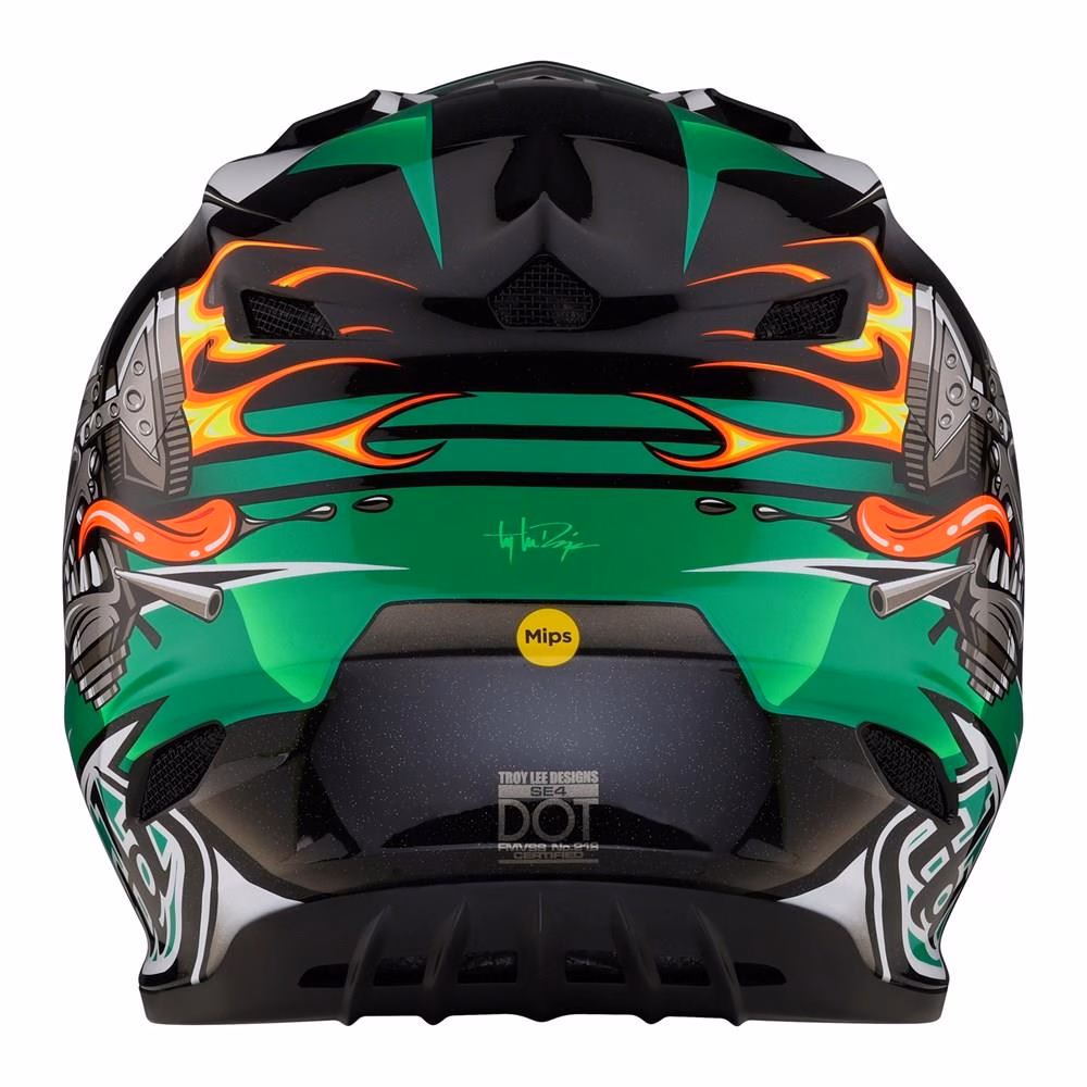 Troy Lee Designs SE4 Polyacrylite Motocross Helmet Carb Green