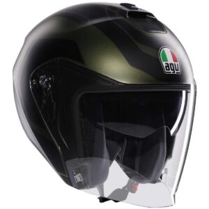 AGV IRIDES SAKAI Open Face Helmet Matte Green/Black - Image 1